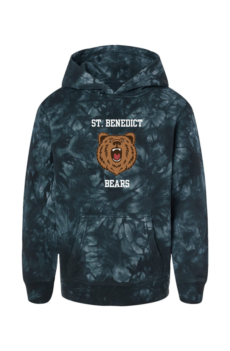 St. Benedict Bears // Youth Black Tie Dye Hoodie