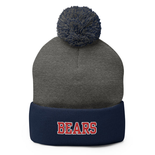 St. Benedict // Bears Embroidered Pom-Pom Beanie